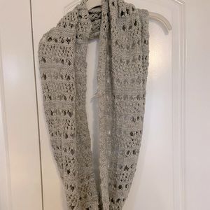 Grey Knit Infinity Scarf
